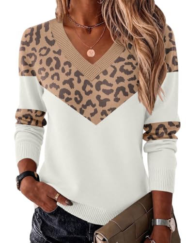 Zeagoo Women's Fall V-Neck Long Sleeve Sweater