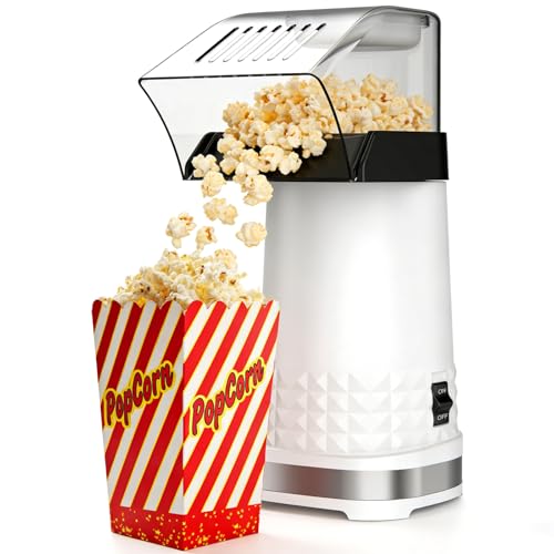 ETL 1200W Hot Air Popcorn Maker, 4.5Qt, Oil-Free (White)