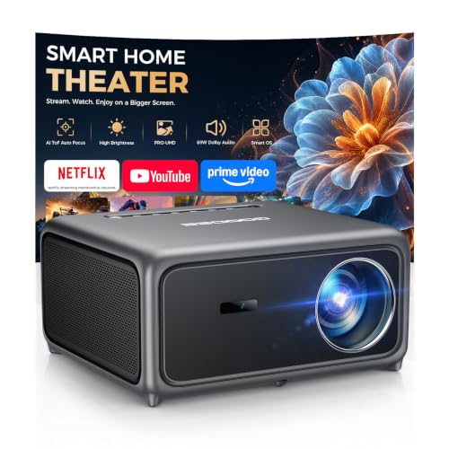 GOODEE 4K Smart Projector with AI Auto Focus & WiFi 6