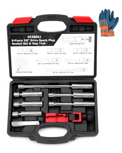 8pc Magnetic Swivel Spark Plug Socket Set with Gap Tool