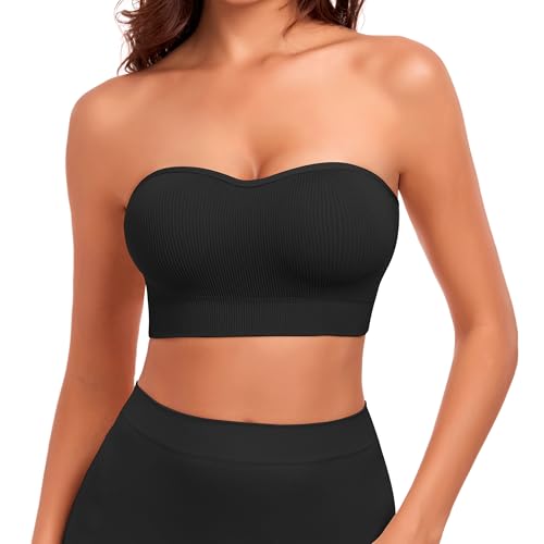 SIMIYA Strapless Wireless Padded Bandeau Bra