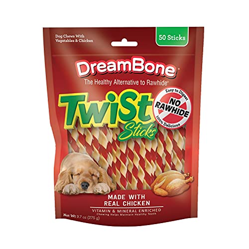 DreamBone Twist Sticks Rawhide-Free Dog Treats, 50 Count