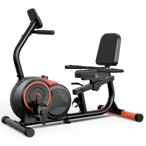 Pooboo Recumbent Exercise Bike, 400 LBS, 16 Level Resistance