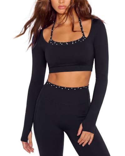 SUUKSESS Layered Workout Set with Pockets Long Sleeve