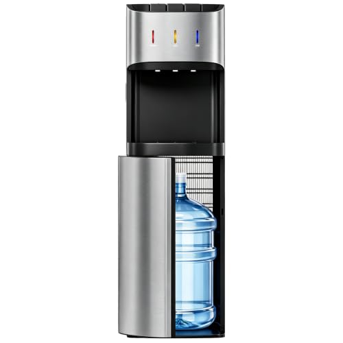 Manastin Bottom Loading Water Cooler Dispenser, Gloss Silver