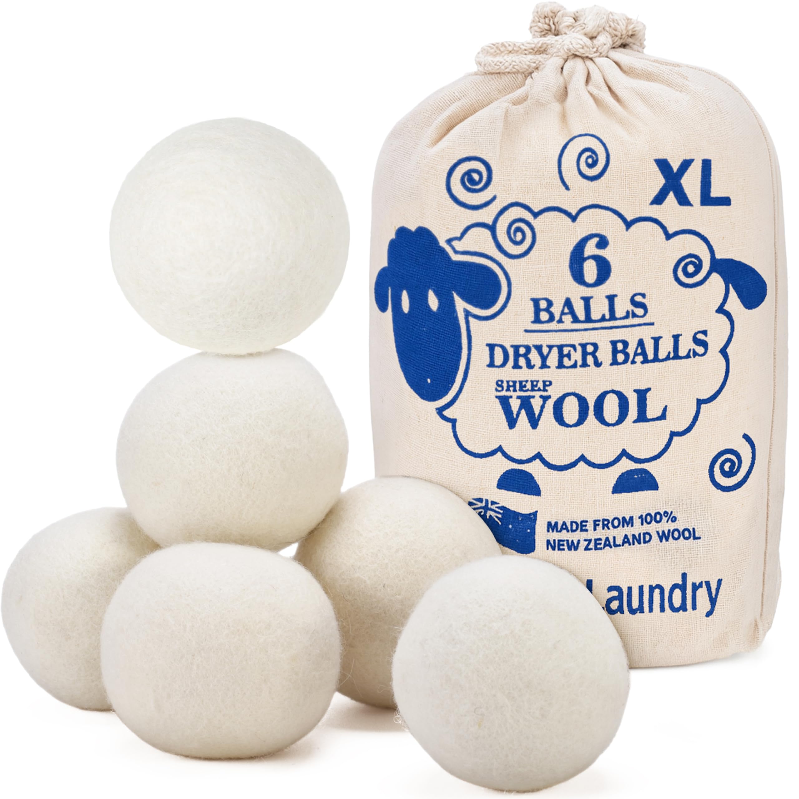 Handy Laundry Wool Dryer Balls (6-Pack)