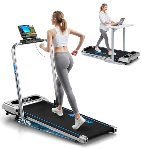 FOUSAE 5-in-1 Foldable Treadmill with 10% Incline