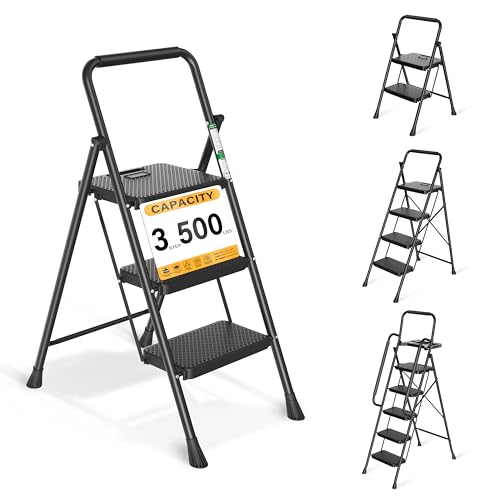 Arbusb Step Ladder with Handrail & Wide Pedals