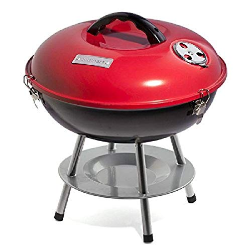 Cuisinart 14" Portable Charcoal Grill with Locking Lid, Red