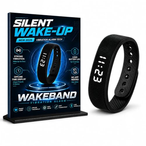 Vibrating Alarm Watch for Heavy Sleepers, Black