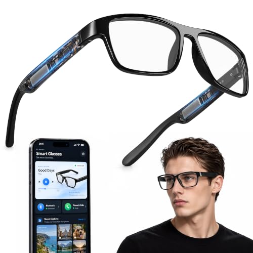 Flpqa Bluetooth Smart Glasses with Blue Light Filter