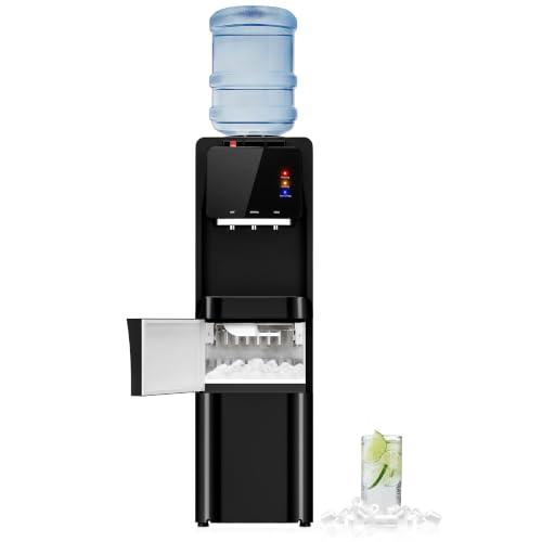 Manastin 4-in-1 Water Dispenser with Ice Maker, Deep Black