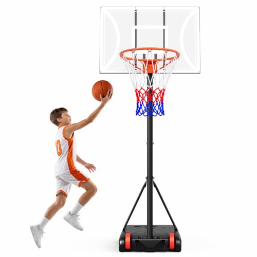 Yohood Kids Basketball Hoop 3-7 FT Adjustable Portable