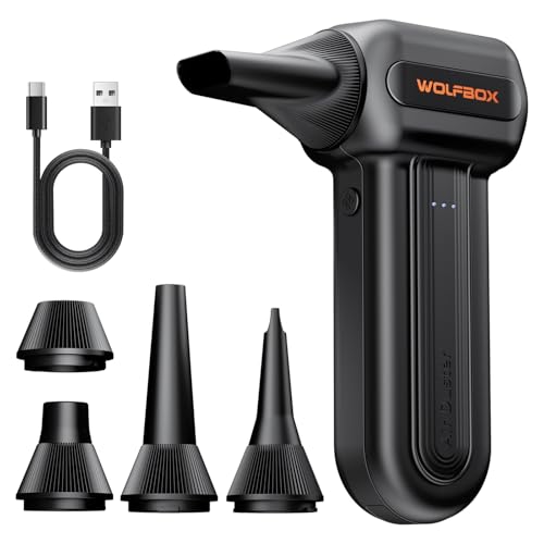 WOLFBOX MF60 Cordless Air Duster, 3-Speed Adjustable