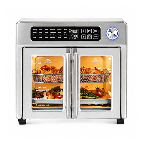 Emeril Lagasse Extra Large French Door Air Fryer Toaster Oven, 26QT