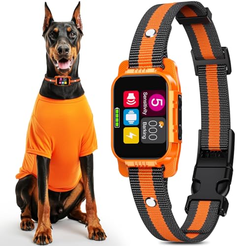 Smart Dog Bark Collar - 5 Modes, IP67 Waterproof, Orange