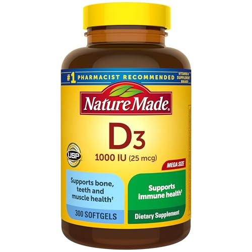 Nature Made Vitamin D3 1000 IU, 300 Softgels