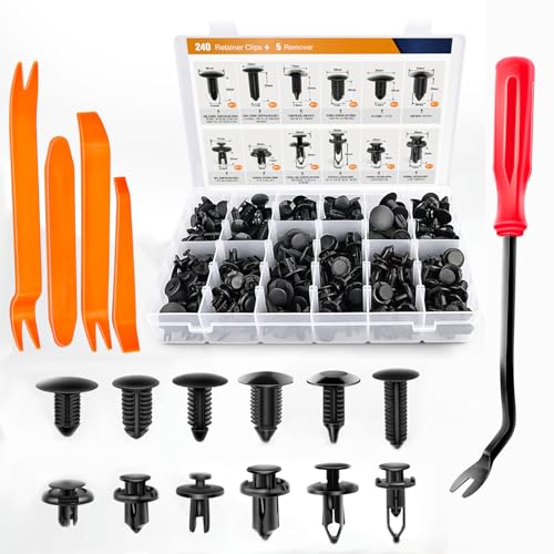 240PCS Bumper Retainer Clips & Push Pin Rivets Kit (12 Sizes)