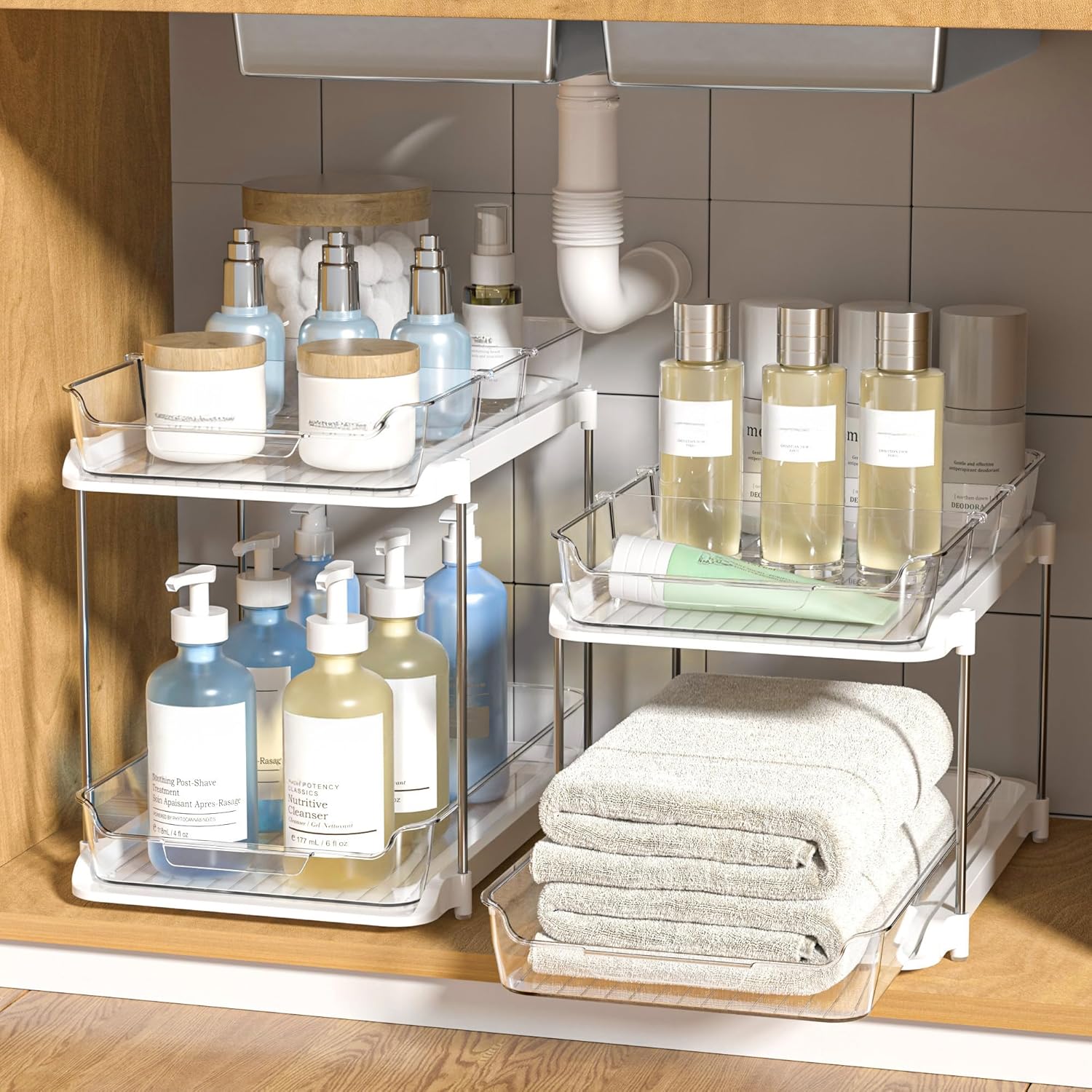 2-Tier Multi-Purpose Bathroom Under Sink Organizers