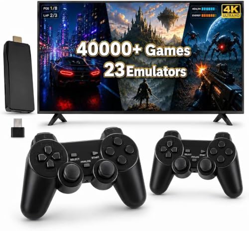 Retro Game Stick with 40000+ Games, 4K HDMI, 23 Emulators