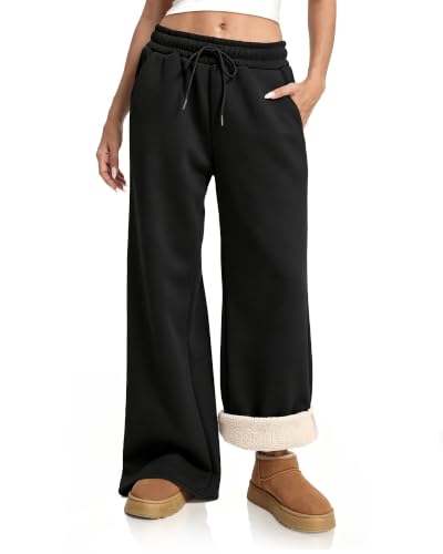 Women's Wide Leg Thermal Fleece Lined Sweatpants