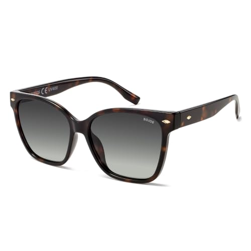 SOJOS Trendy Square Oversized Polarized Sunglasses Women SJ2682