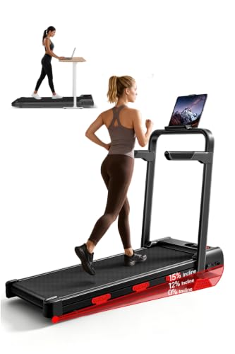 15% Incline Walking Pad Treadmill with Handle Bar