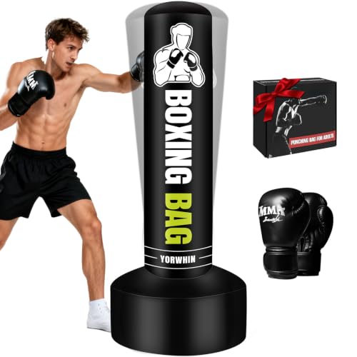 70" Heavy Freestanding Punching Bag with Boxing Gloves