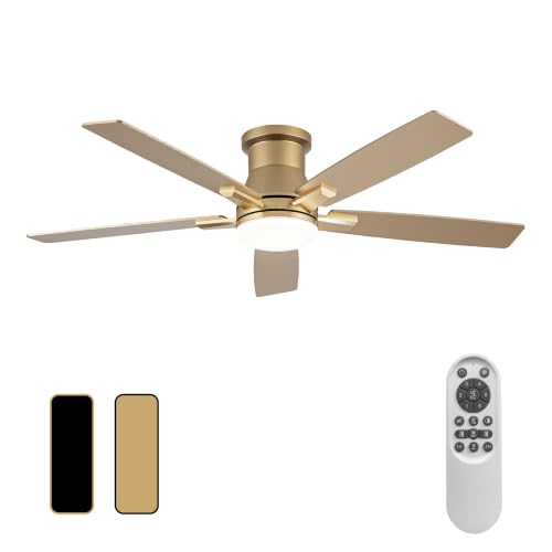 52 In Gold Ceiling Fan with Light and Remote