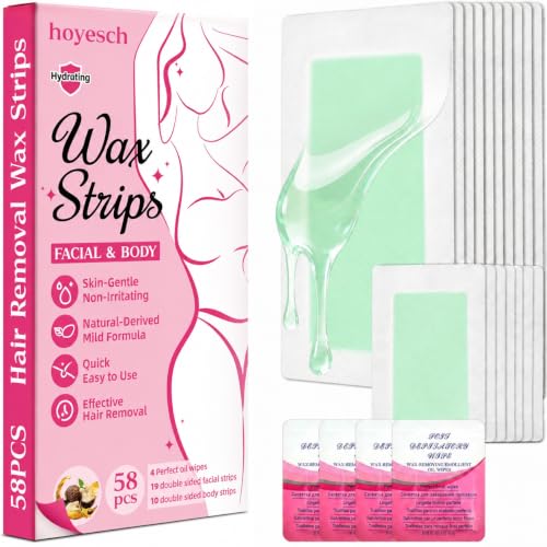 Hoyesch 58-Piece Wax Strips Kit - Face & Body