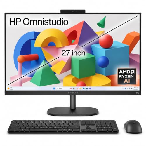 HP OmniStudio 27" FHD All-in-One Desktop, 16GB RAM, 512GB SSD