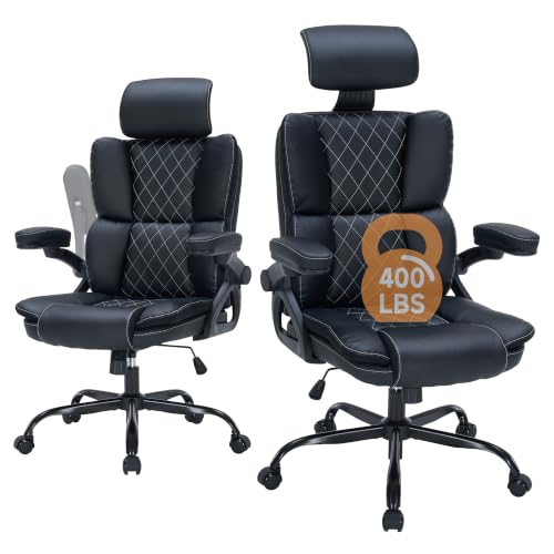 400lbs Executive Office Chair w/ Adjustable Headrest & Armrest