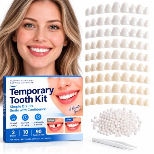 Temporary Tooth Repair Kit, 3 Shades, 9 Pre-Shaped Strips