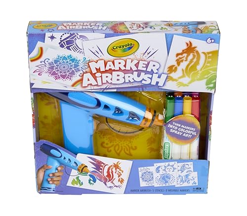 Crayola Marker Airbrush Spray Art Kit with 8 Markers & 5 Stencils Deal on DealUpdates