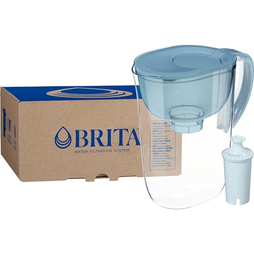 Brita 10 Cup Water Filter Pitcher, Stone Blue Deal on DealUpdates