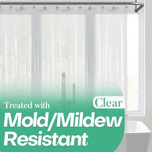 Mrs Awesome Clear Shower Curtain Liner 72x72 with 3 Magnets