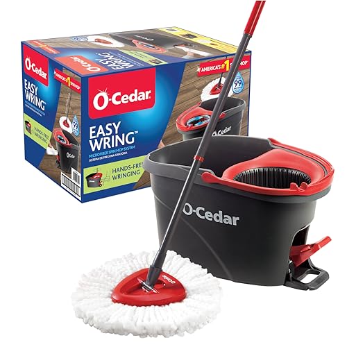 O-Cedar EasyWring Microfiber Spin Mop & Bucket System, Red Deal on DealUpdates