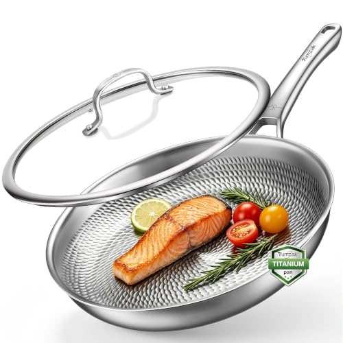 Tumzak Titanium 10 Inch Non-Stick Frying Pan with Lid