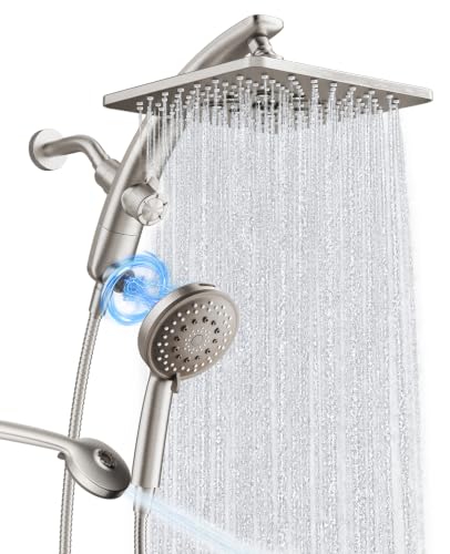 Veken 10" Brushed Nickel Rain Shower Head with Handheld