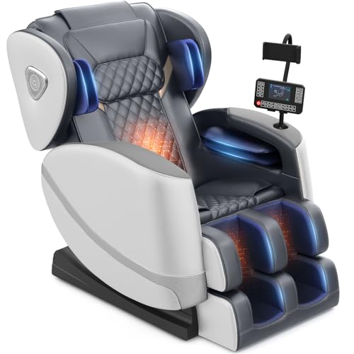 FURNIMAT Massage Chair Full Body Zero Gravity Recliner Gray
