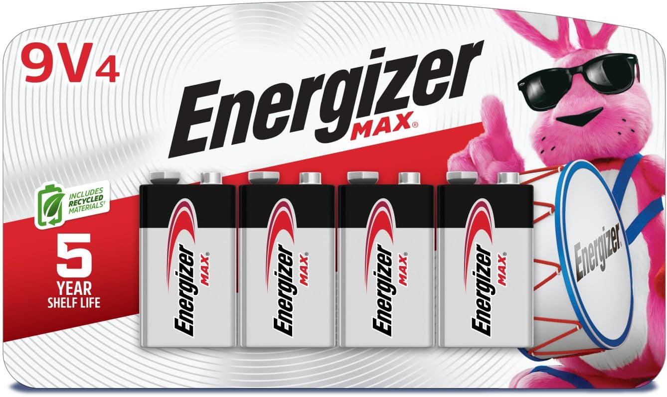 4-Pack Energizer MAX 9V Batteries