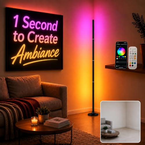 LED RGB Corner Floor Lamp - 16M Colors