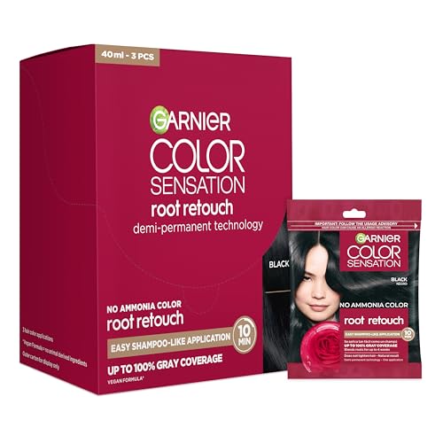 Garnier Color Sensation Root Retouch Hair Color 1.0 Black, Pack of 3