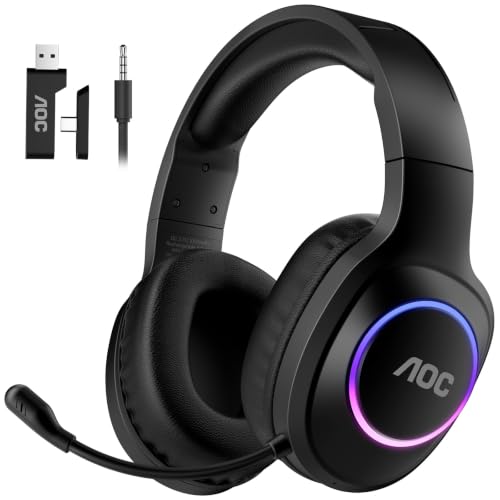 AOC Wireless Gaming Headset for PS5/PS4/Switch/PC - Black