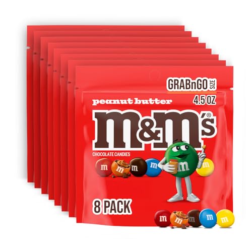M&M'S Peanut Butter Milk Chocolate Candy, 4.5 oz (Pack of 8)
