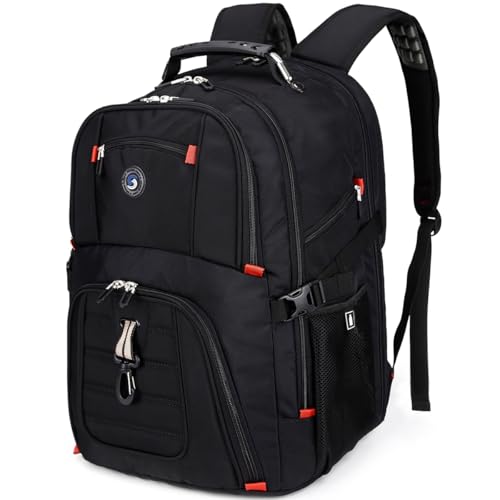 SHRRADOO 50L Travel Laptop Backpack with Combination Lock, Black