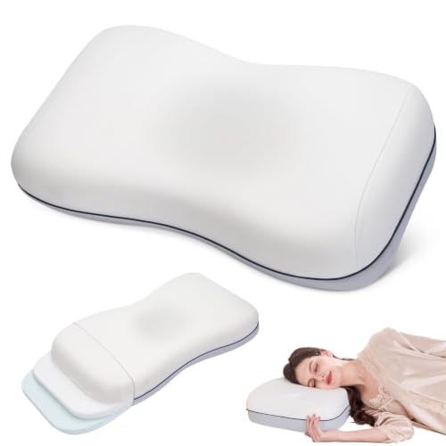 CosBed Cervical Neck Pillow, Adjustable Memory Foam, White