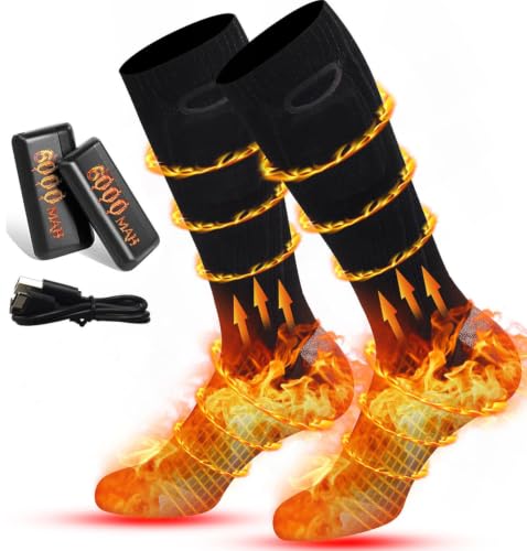 Rasfalo Rechargeable Heated Socks with 6000mAh Battery