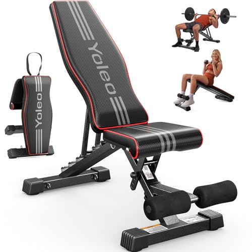 YOLEO Adjustable Weight Bench, 827LBS Capacity, 84 Positions