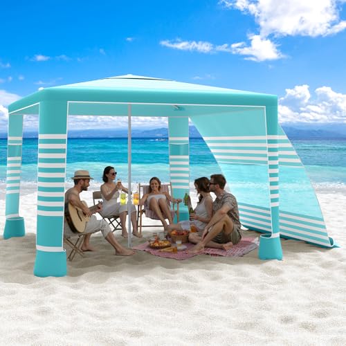 MoKo 8'x8' Beach Canopy with Side Wall, UPF 50+